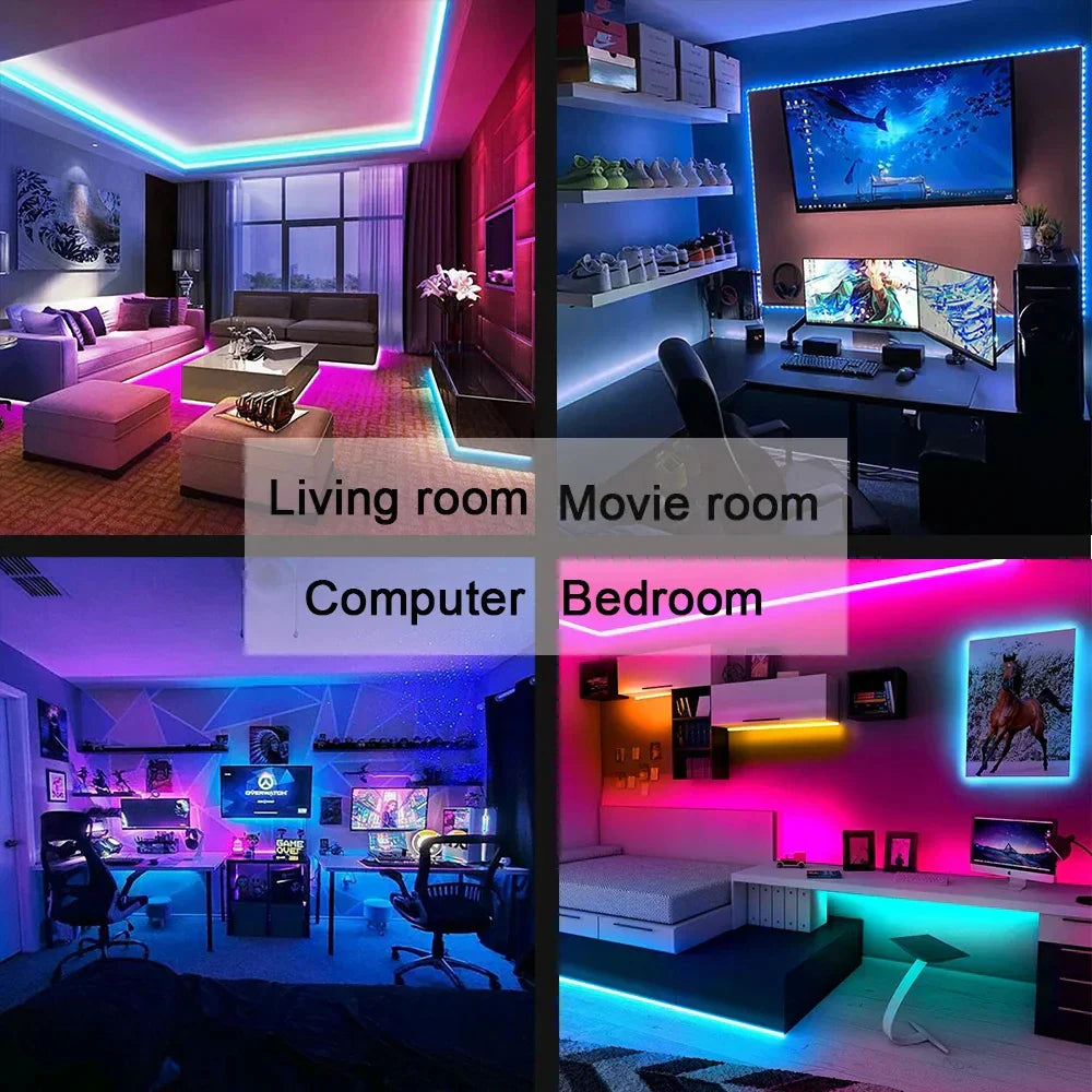 Pasek LED RGB 5050 SMD, Bluetooth, USB, samoprzylepny do TV i biurka Mój sklep