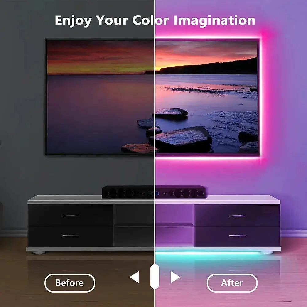 Pasek LED RGB 5050 SMD, Bluetooth, USB, samoprzylepny do TV i biurka Mój sklep