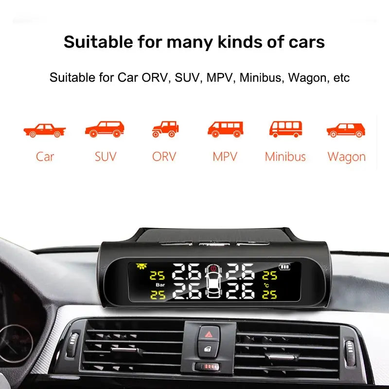 E-ACE Solar Power TPMS Tire Pressure Monitor