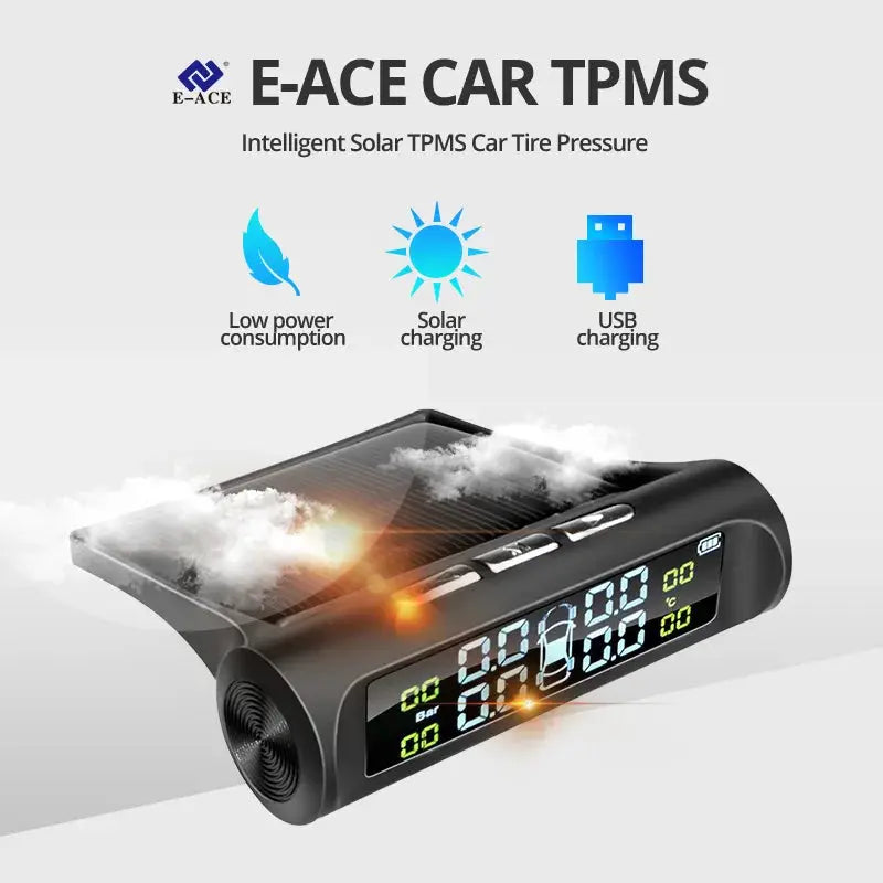 E-ACE Solar Power TPMS Tire Pressure Monitor
