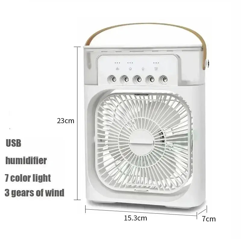 New 3 In 1 Portable Fan AIr Conditioner Household Mini Air Cooler LED Night Light Humidifier Air Adjustment Fan Office Home Fan Elektrofy