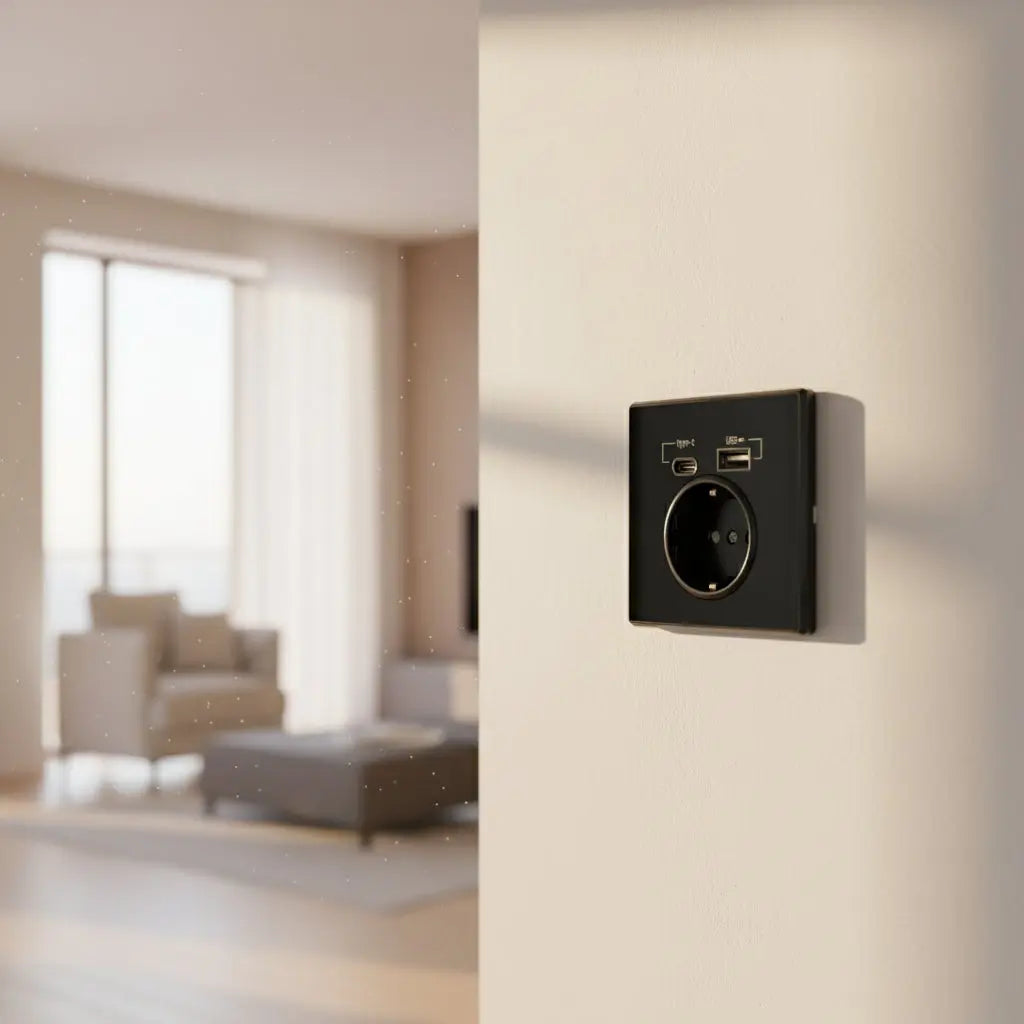 Type-C A Interface Outlet Acrylic Mirror Crystal Panel Black Wall EU Russia Spain French Socket With USB Charge 5V 2100mA Holder Elektrofy