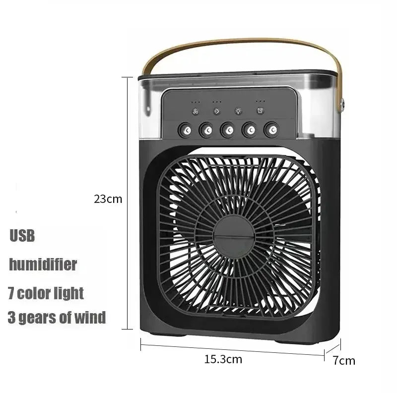 New 3 In 1 Portable Fan AIr Conditioner Household Mini Air Cooler LED Night Light Humidifier Air Adjustment Fan Office Home Fan Elektrofy