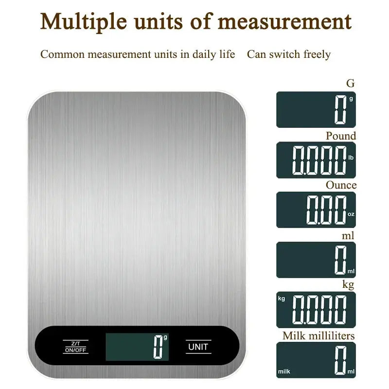 New 5/10/15Kg Household Stainless Steel Kitchen Scale Electronic Weighing Platform Scale Food Electronic Small Baking Home Tools Elektrofy