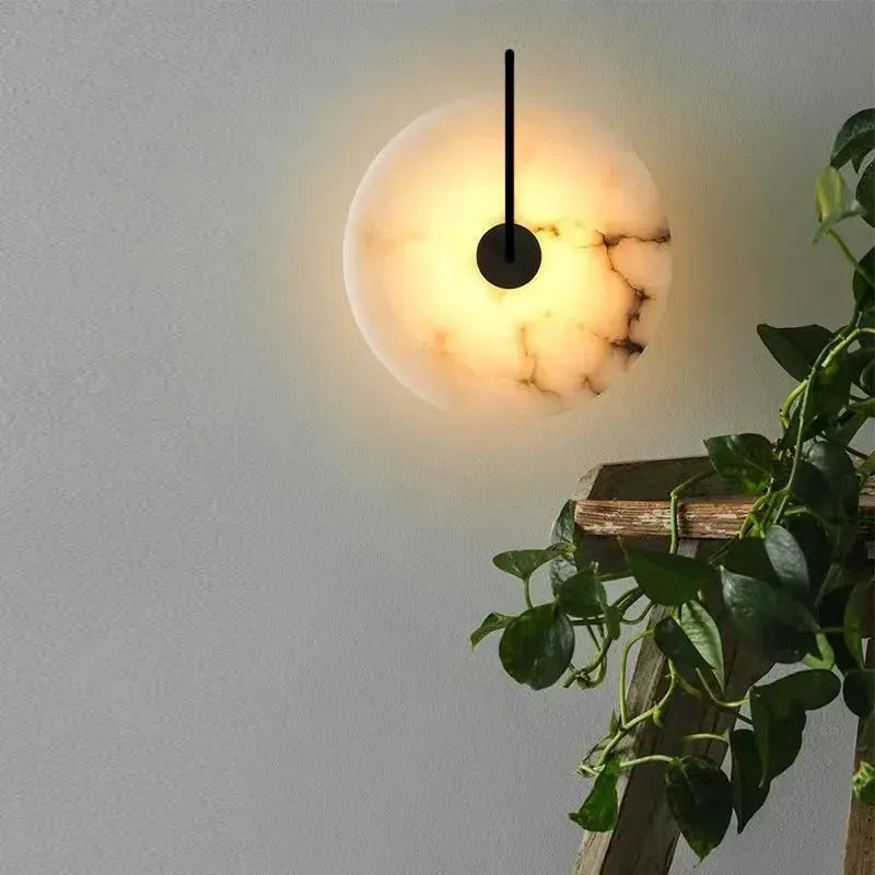 LED Marble Moon Wall Sconce