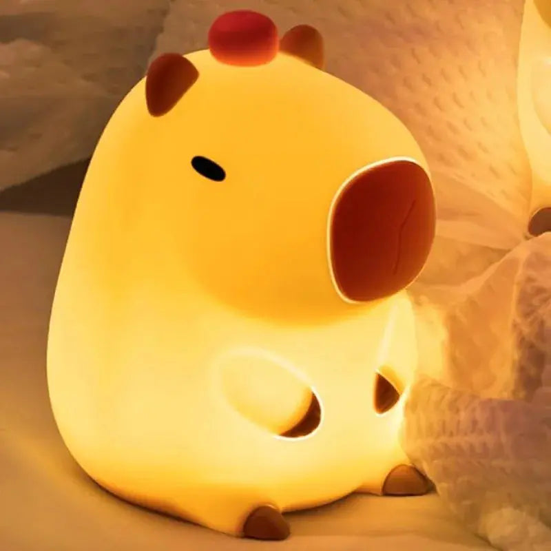 Capibala Cute Night Light USB Rechargeable Bedroom Sensor Tap Light Sleep Companion Bedside Desk Lamp Birthday Gift Elektrofy