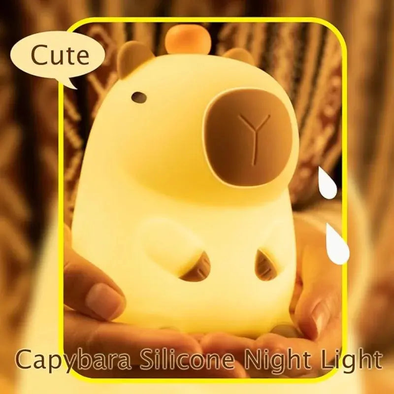Capibala Cute Night Light USB Rechargeable Bedroom Sensor Tap Light Sleep Companion Bedside Desk Lamp Birthday Gift Elektrofy