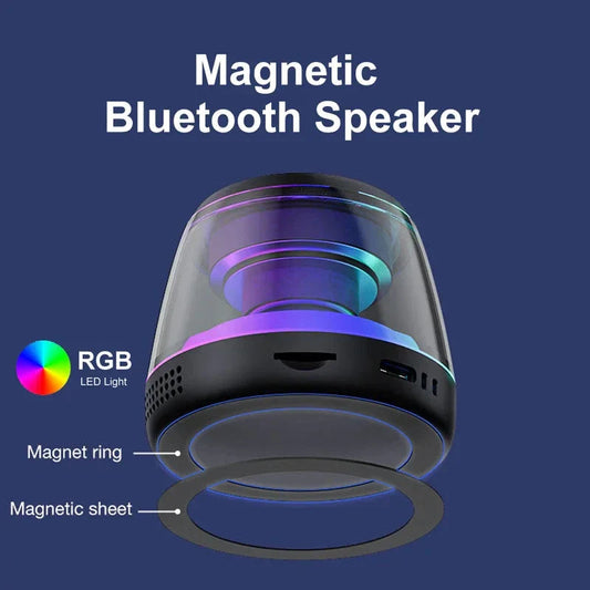Magnetyczny głośnik Bluetooth RGB, przenośny z uchwytem na telefon Mój sklep