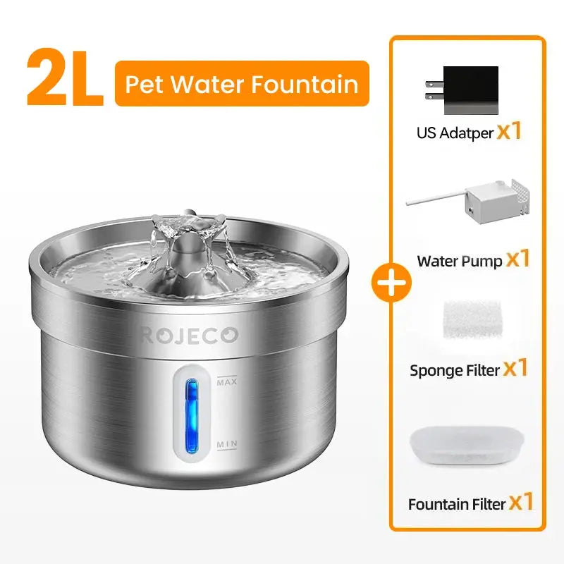 Stainless Cat Water Fountain Elektrofy