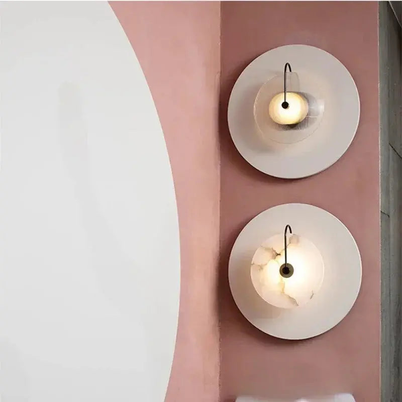 LED Marble Moon Wall Sconce