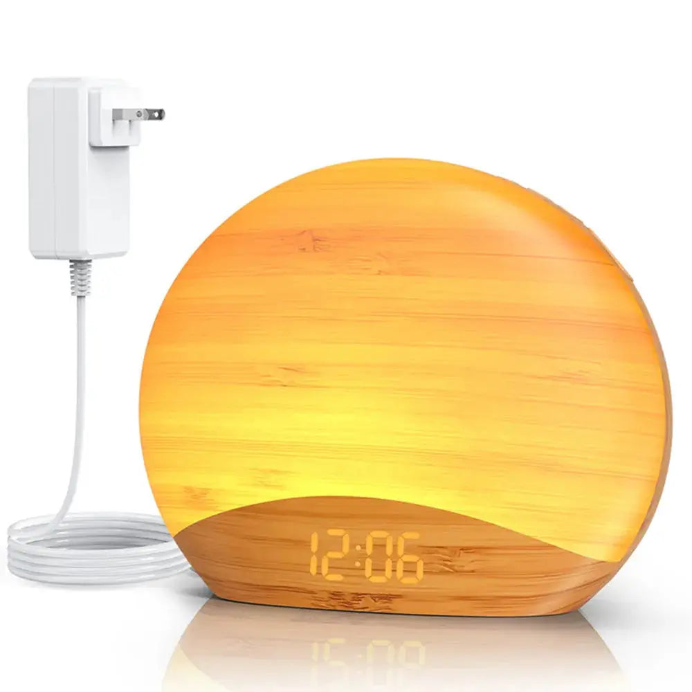Awakening Wake Up Sunrise Alarm Clock Table Clock Dimmable with 3 Ring 8 Nightlight 26 Sound Sleep Timer Night Light Elektrofy
