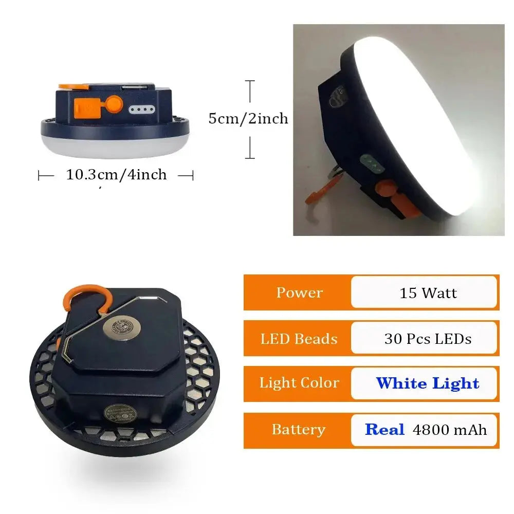 Rechargeable Powerful Light/Powerbank Camping Lantern with Magnet Strong Light Portable Flashlights LED Tent Lights Work Repair Lighting Elektrofy