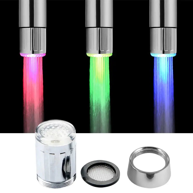 Faucet Night Light Lamp Sensor Hydropower Heat Sensitive Led Lights Shower Head Temperature Detectable Night Lights For Bathroom Multiple Color Elektrofy
