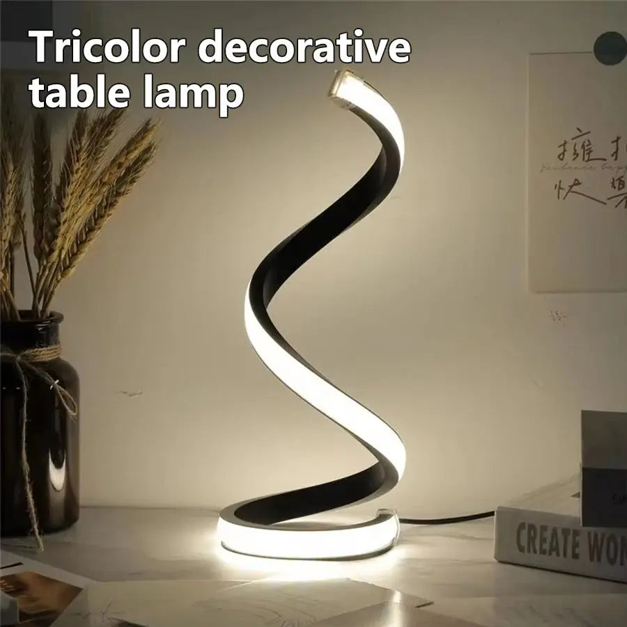 Spiral LED Night Lamp MeeToo crystal spiral body USB switch 3-color temps 3000 4500 6500K 5V DC bedside decor
