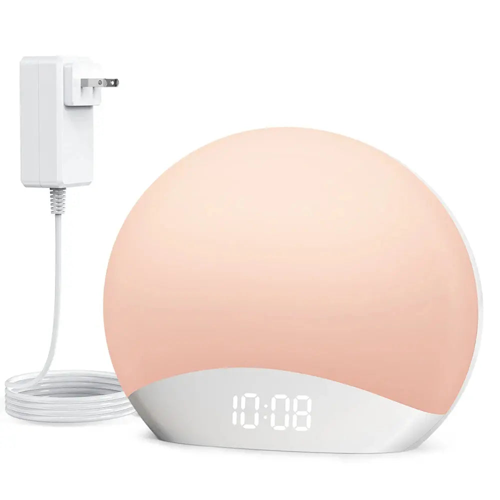 Awakening Wake Up Sunrise Alarm Clock Table Clock Dimmable with 3 Ring 8 Nightlight 26 Sound Sleep Timer Night Light Elektrofy