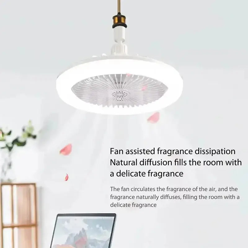 CHEGIT 30W 360° rotating LED ceiling fan lamp E27 base 3 ABS blades remote dimmable white warm neutral