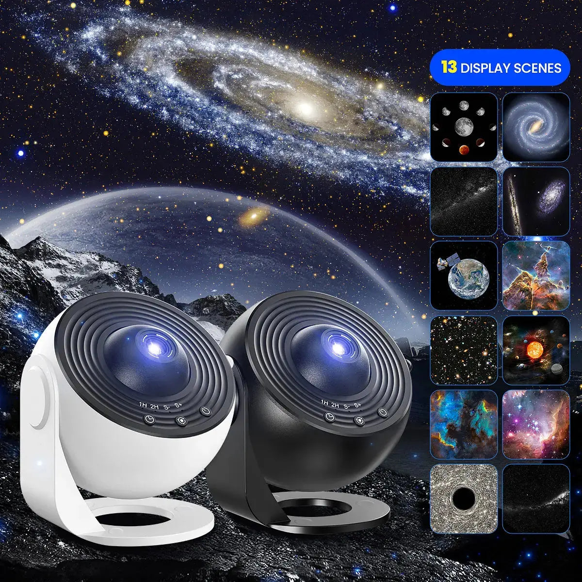 HD Galaxy Projector with 13 film discs USB powered adjustable focus 360deg rotating night light CE RoHS