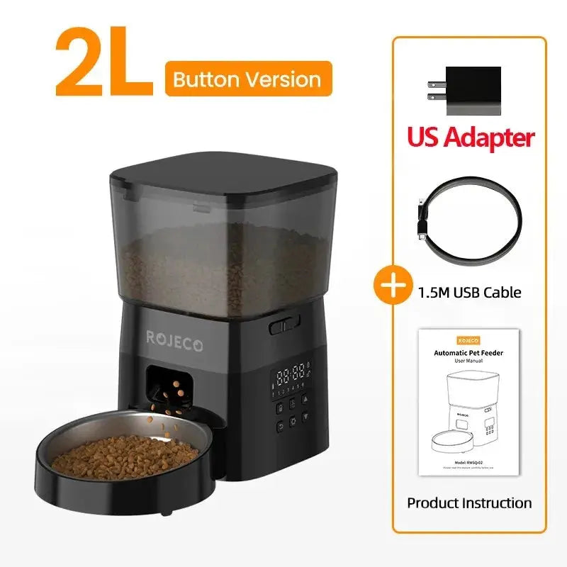 Button Auto Pet Feeder 50-200g