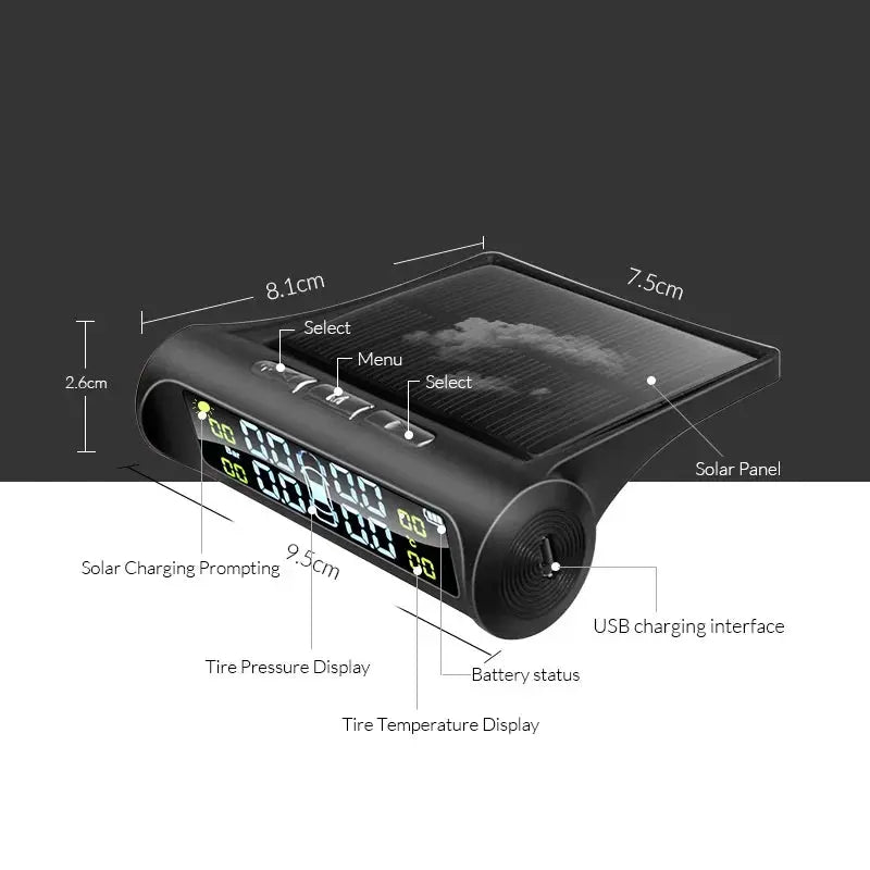 E-ACE Solar Power TPMS Tire Pressure Monitor