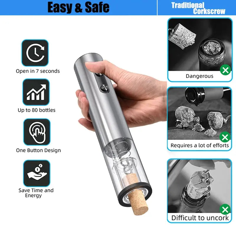 Electric Wine Opener 304 Stainless Steel Elektrofy
