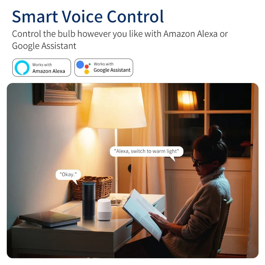 Inteligentna żarówka Tuya WiFi LED, RGB, sterowanie głosowe przez Alexa i Google Assistant Mój sklep
