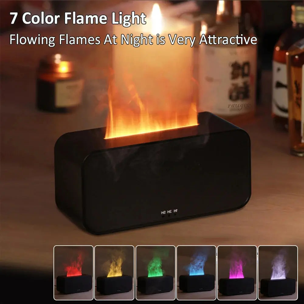 Aroma Diffuser Mini 7 Colorful Flame Air Humidifier Add Essential Oil Aromatherapy with Timing Setting for Home Bedroom Office Elektrofy