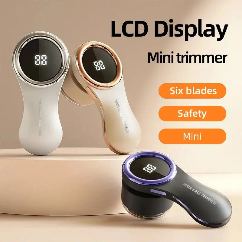 Electric fabric lint remover with digital display USB port three-speed dial large shaving head detachable lint cup stainless steel blades