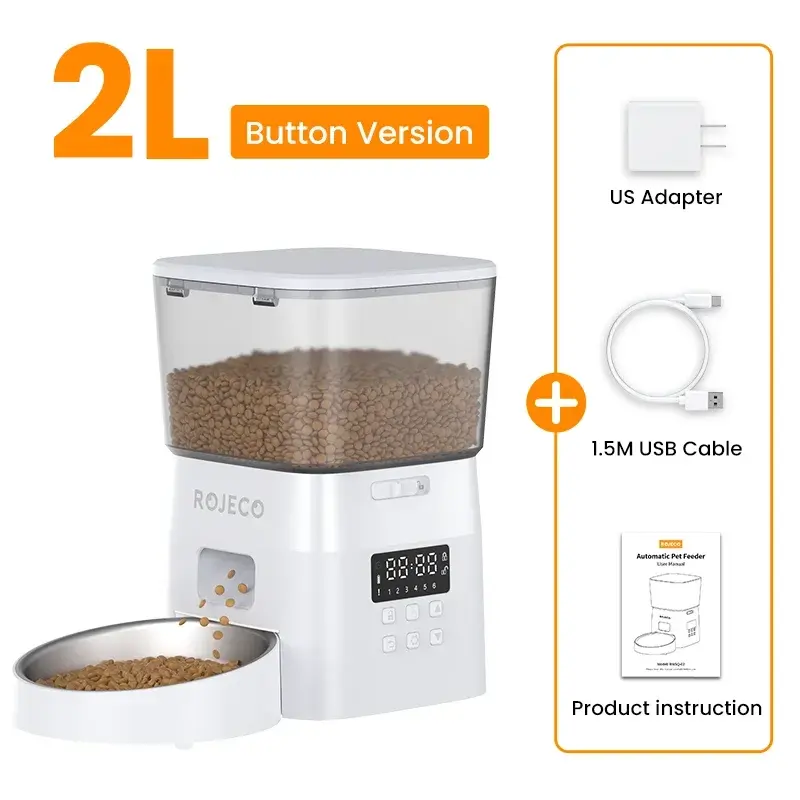 Button Auto Pet Feeder 50-200g