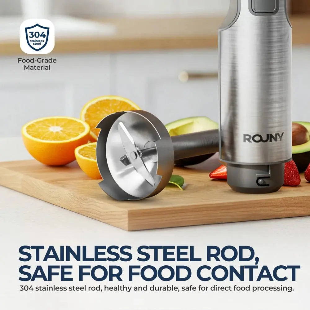 Hand Immersion Blender Powerful 4-in-1 Stainless Steel Stick Food Mixer 700ml Mixing Beaker 500ml Processor Whisk Elektrofy