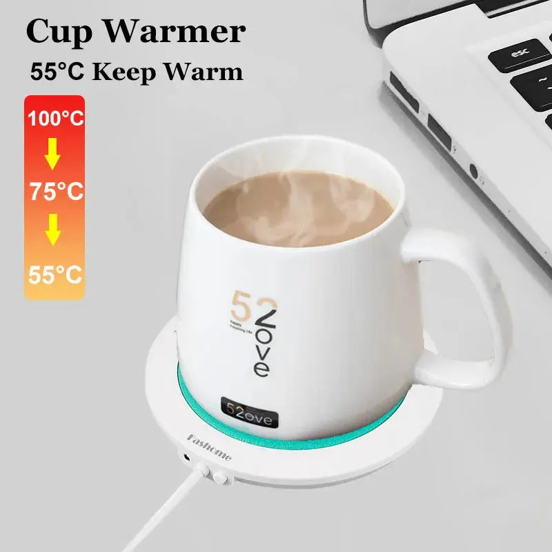 HiTos USB cup warmer 10W flat heating coaster plastic PU 10.8×10.5×1.2cm with USB cable