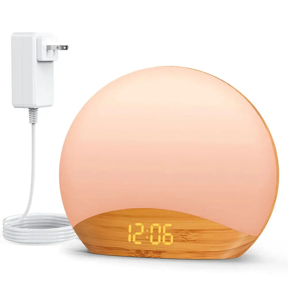 Awakening Wake Up Sunrise Alarm Clock Table Clock Dimmable with 3 Ring 8 Nightlight 26 Sound Sleep Timer Night Light Elektrofy