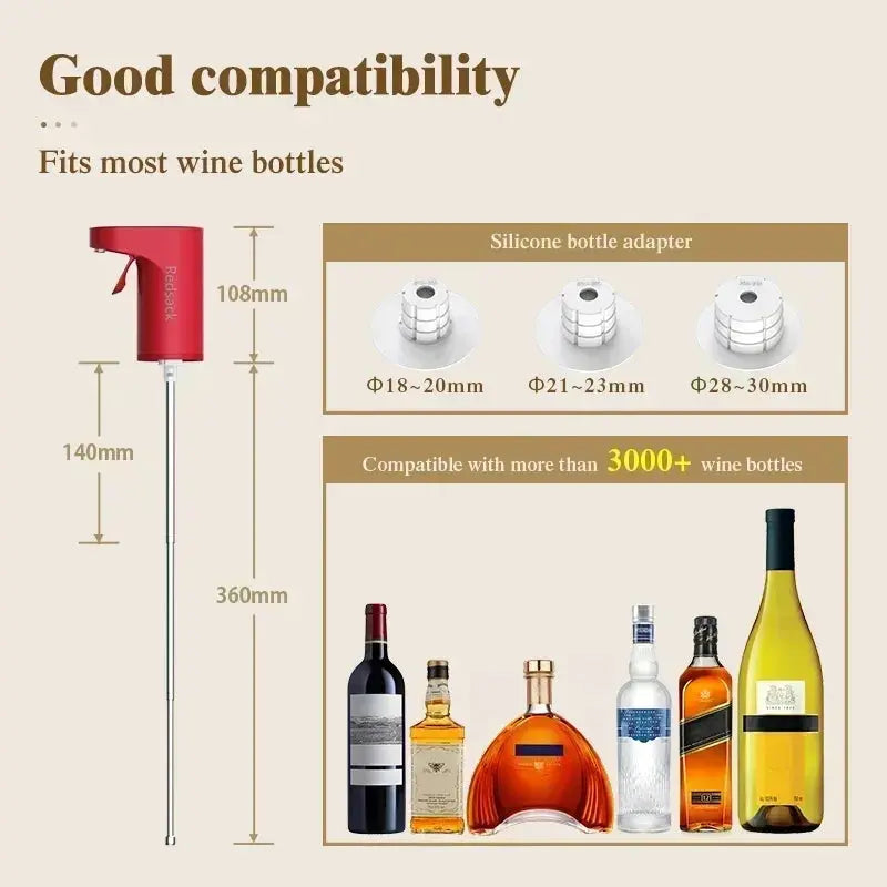 Smart electric digital wine dispenser wine suitable for more than 100 kinds of bottle mouths Elektrofy