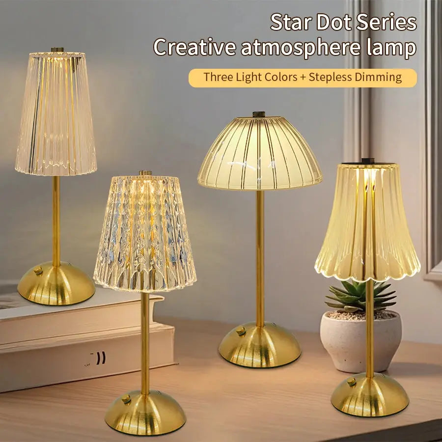 USB Rechargeable LED Table Lamp Touch Sensor Desktop Night Light For Bar Hotel Restaurant Bedroom Atmosphere Room Decor Lighting Elektrofy