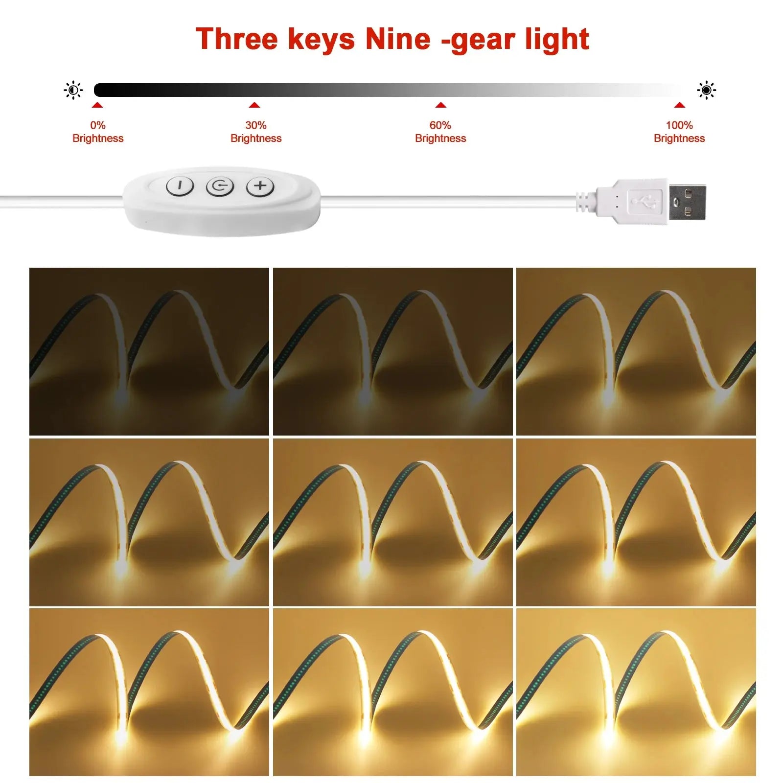 5V COB USB Dimmable LED Strip Elektrofy