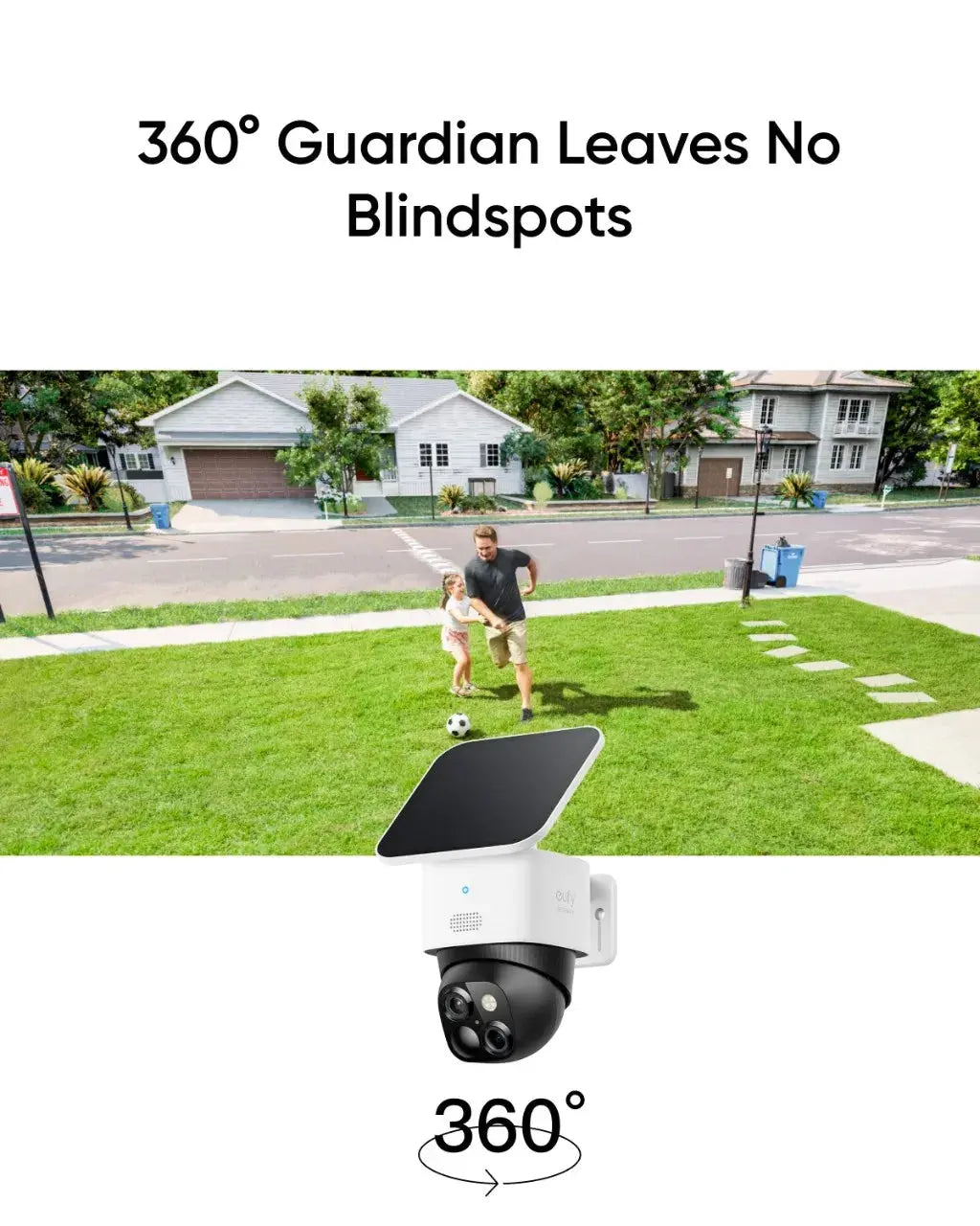 eufy SoloCam S340 Solar Security Camera No Blind Spots 2.4 GHz Wi-Fi No Monthly Fee