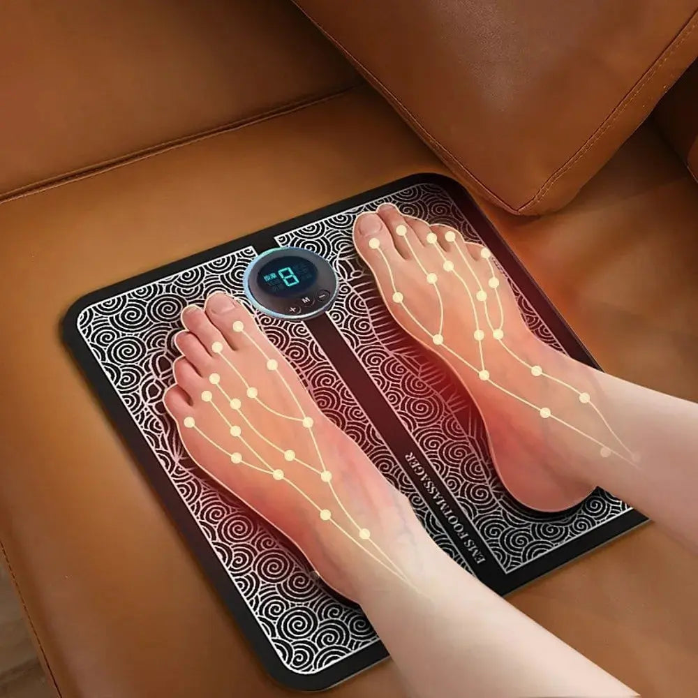 EMS Foot Massager, Pad Remote Controlable Pain Relief Relaxation Foot Massage Pad Muscle Stimulation Improve Blood Circulation Elektrofy