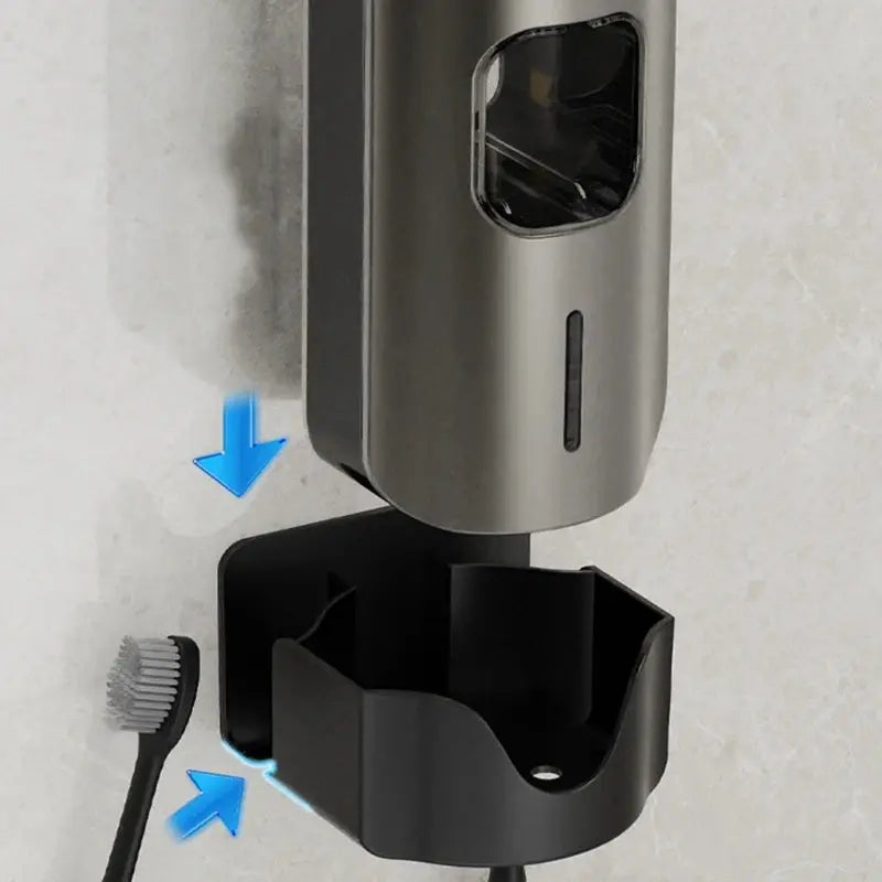 Automatic Toothpastes Dispenser with Toothbrushes Holder Wall Mount 3 Level Electric Toothpastes Squeezer Bathroom Accessory Elektrofy