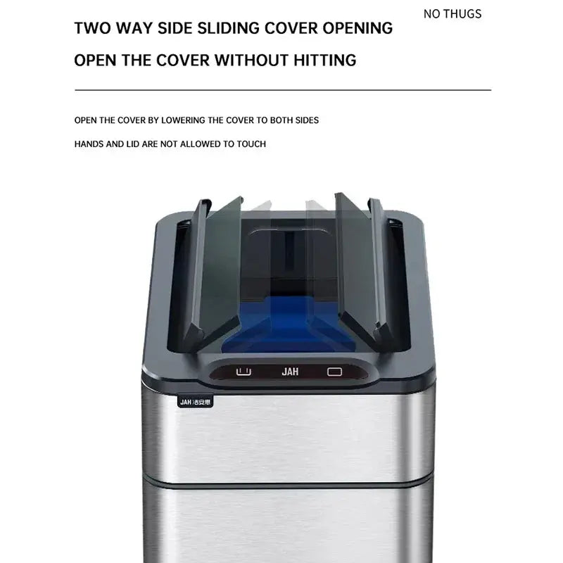 Garbage Bin 60/50/40/30/20/15/9L Large-capacity Stainless Steel Smart Sensor Trash Can Automatic Waste Bins Kitchen Trash Can Elektrofy