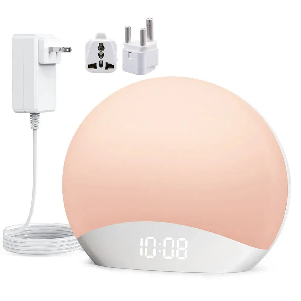 Awakening Wake Up Sunrise Alarm Clock Table Clock Dimmable with 3 Ring 8 Nightlight 26 Sound Sleep Timer Night Light Elektrofy