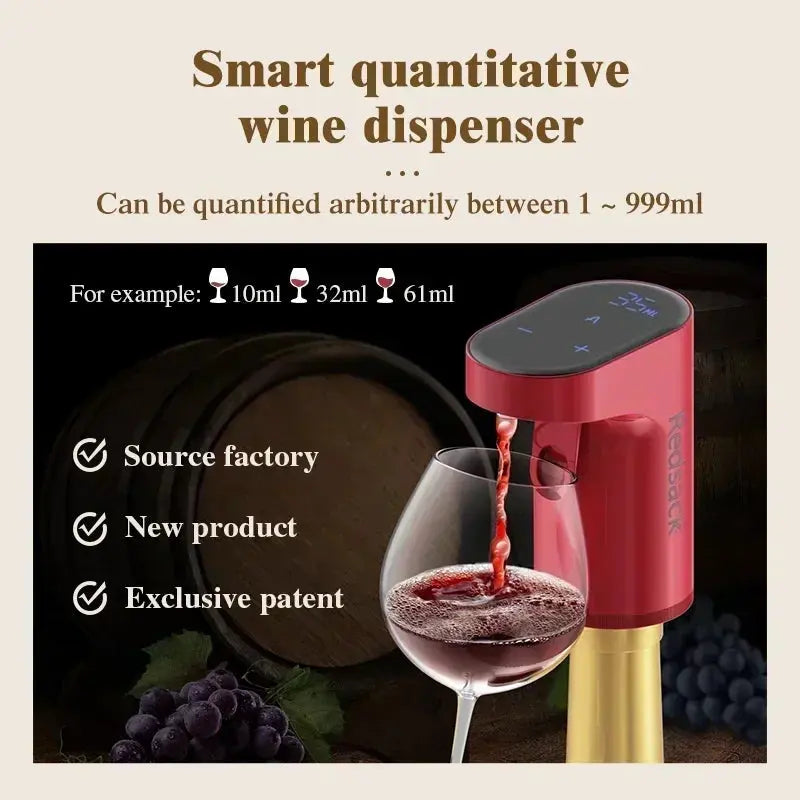 Smart electric digital wine dispenser wine suitable for more than 100 kinds of bottle mouths Elektrofy