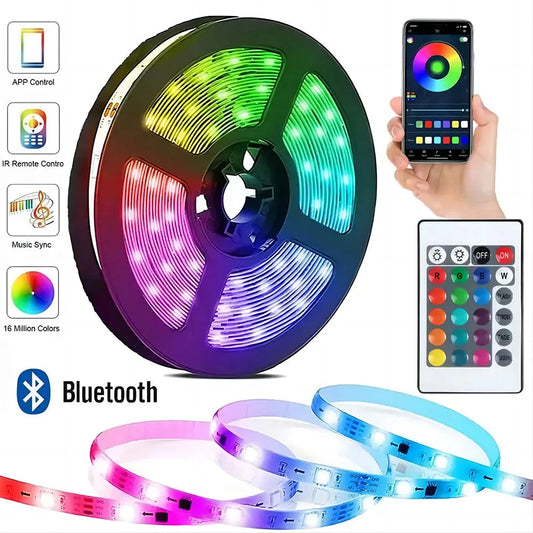 Pasek LED RGB 5050 SMD, Bluetooth, USB, samoprzylepny do TV i biurka Mój sklep