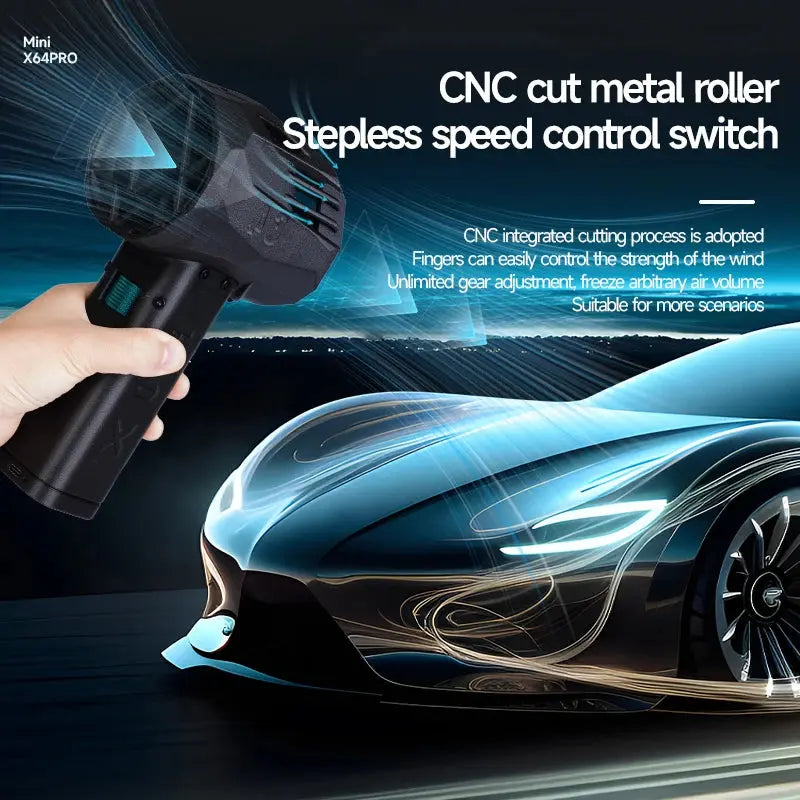 Powerful Air Blower Mini X64 PRO Turbo Violent Blower with SOS Ambient Light 64mm Duct Fan Turbofan Car Washing Brushless Motor Elektrofy