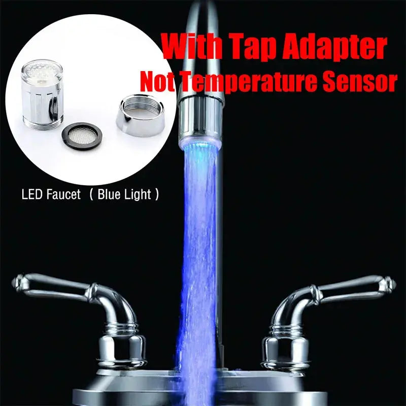 Faucet Night Light Lamp Sensor Hydropower Heat Sensitive Led Lights Shower Head Temperature Detectable Night Lights For Bathroom Multiple Color Elektrofy