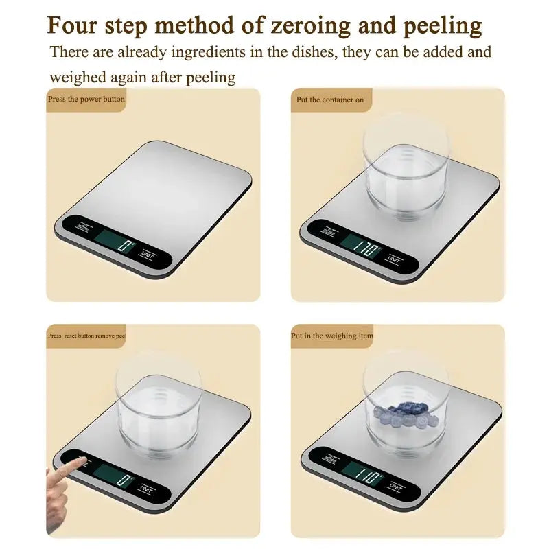 New 5/10/15Kg Household Stainless Steel Kitchen Scale Electronic Weighing Platform Scale Food Electronic Small Baking Home Tools Elektrofy