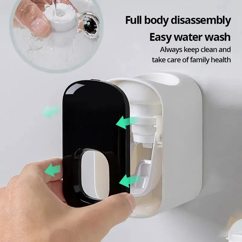 1pc Waterproof Toothpaste Squeezer Automatic Toothpaste Dispenser Wall Mount Bathroom Bathroom Accessories Toothbrush Holder Elektrofy