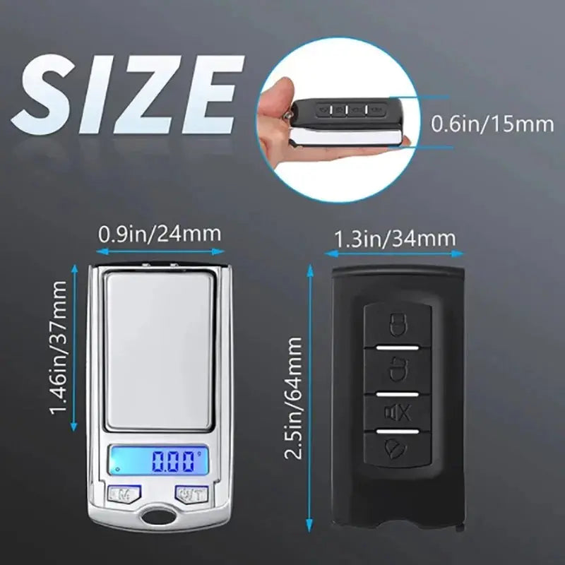 Protable 200g/100g 0.01g Precision Portable Car Key Shape Mini Digital Pocket Electronic Gram Scale with LCD Display Elektrofy