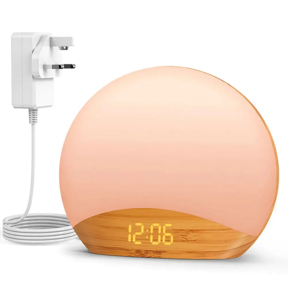 Awakening Wake Up Sunrise Alarm Clock Table Clock Dimmable with 3 Ring 8 Nightlight 26 Sound Sleep Timer Night Light Elektrofy