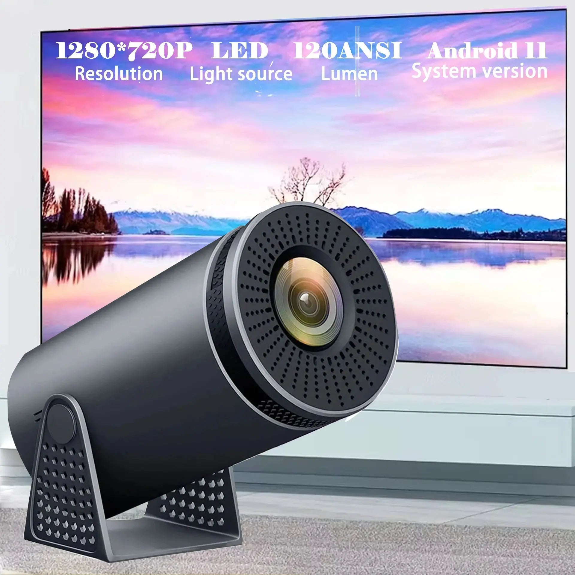 Projector H300 4K Android 11 Dual Wifi6 120ANSI RK3326 Quad Core BT5.0 1280*720P Home Cinema Portable Outdoor Projetor Elektrofy