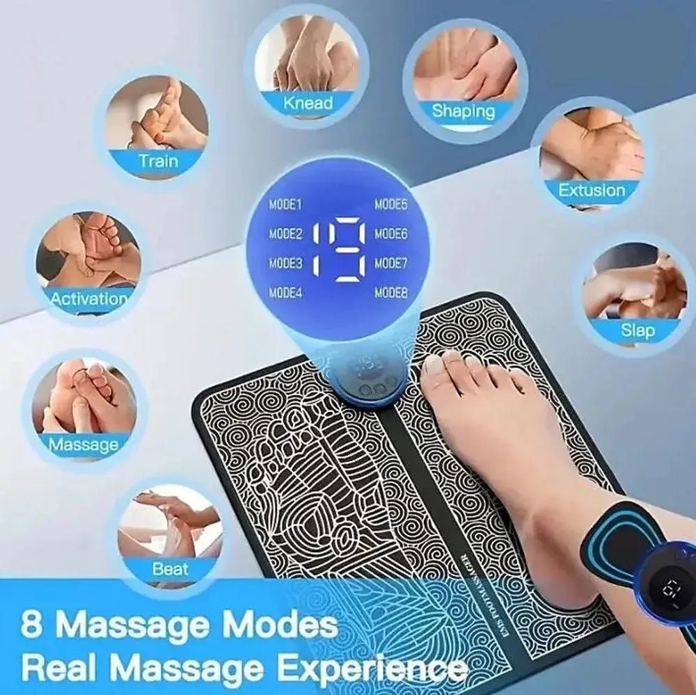 EMS Foot Massager, Pad Remote Controlable Pain Relief Relaxation Foot Massage Pad Muscle Stimulation Improve Blood Circulation Elektrofy