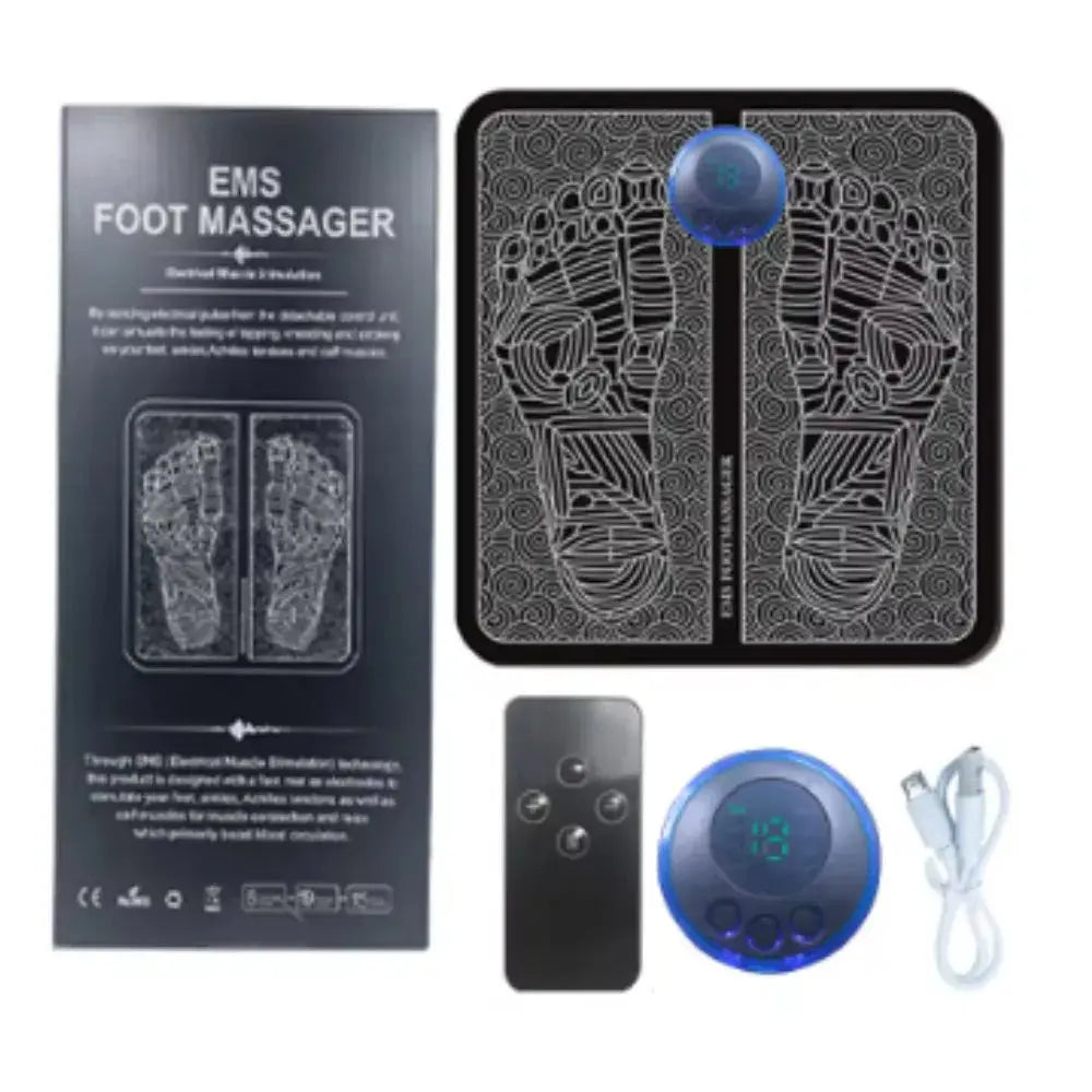 EMS Foot Massager, Pad Remote Controlable Pain Relief Relaxation Foot Massage Pad Muscle Stimulation Improve Blood Circulation Elektrofy